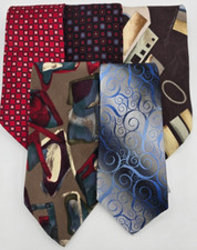 Lot of 5 Men's Ties -Mixed Designs Preowned 3
