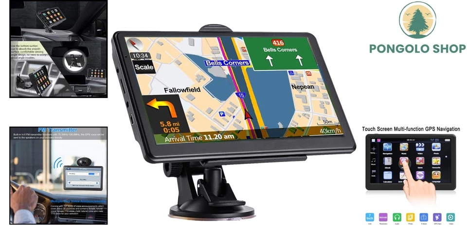 Portable 7-Inch GPS Navigator for Cars with Free Lifetime Map & Route Options - Image 2 of 4