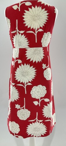 Boden abito donna rosso audace floreale cotone scollo a V lunghezza ginocchio taglia UK 10 ottime condizioni #T8 - Foto 5 di 8