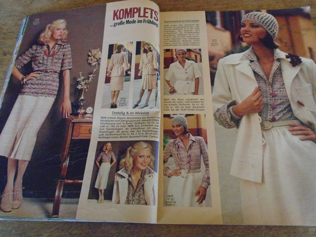 Magazine Burda Moden Folklore Combinaison Et Jeans - Numéro 01/1976, Occasion, édition Allemande Vintage