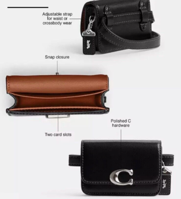 COACH Luxe Refined Bandit Belt Bag BLACK Leather - CJ826 | eBay COACH Luxe Refined Bandit Belt Bag BLACK Leather - CJ826 | eBay
