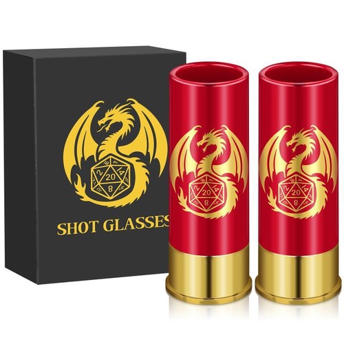 Plastic Shot Glasses with Dragon Pattern 12GA Small Bullet Shot Cups Drinkware - Foto 16 di 20
