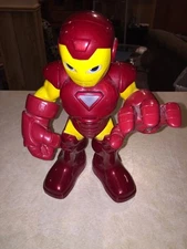 10" Iron Man Marvel Super Hero Squad Interactive Talking Figure Works (S9)!