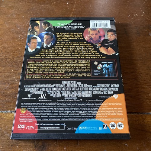 Oceans Eleven (DVD, 2002, Widescreen) Used Free Shipping - Picture 4 of 4