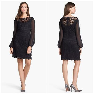 Adrianna Papell Womens Bounded Lace Over Eyelet Neoprene Shift Cocktail Dress 