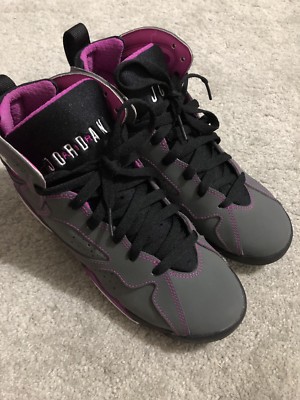 Air Jordan 7 Retro 30th GG Trainers In Black, Grey And Pink  display picture 3