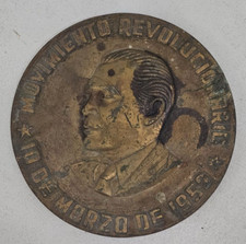MOVENMENT REVOLUTION PRESIDENT FULGENCIO BATISTA MARCH 10,1952 BRONZE PLAQUE
