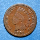 1891 Indian Head Cent Penny ~ G/VG VERY GOOD ~ US Type Coin Collectible