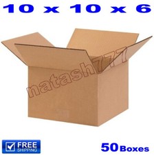 50 - 10x10x6 Cardboard Boxes 32-ECT Mailing Packing Shipping Corrugated Carton