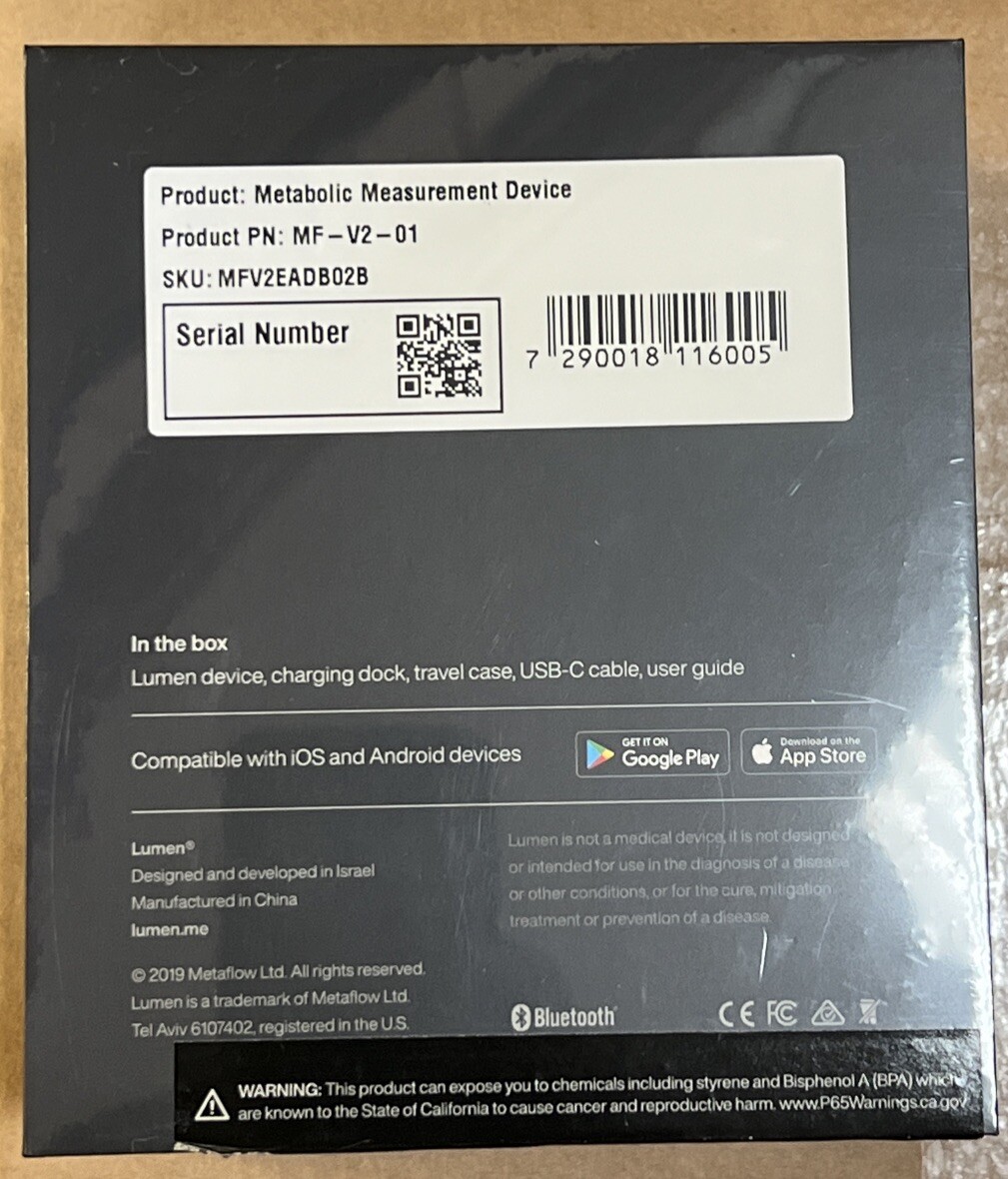 Lumen Metabolism Tracker - Black for sale online | eBay