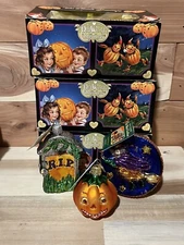 2001 Merck Family OWC Ornament Lot Of 3 Perky Pumpkin Tombstone & Light Of Moon