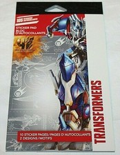 American Greetings Transformers Sticker Pad 105 Stickers 2 Designs