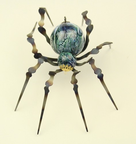 Stuart Abelman Spider Glass Sculpture Figure Pendant Signed & Dated 2021