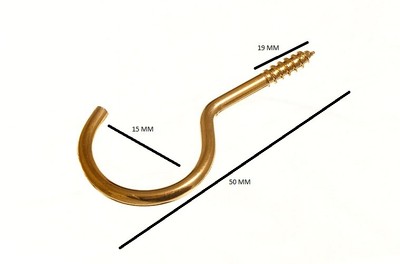 100 Ganci A Vite Con Occhiello In Ottone - Set 6 Misure Per Appendere