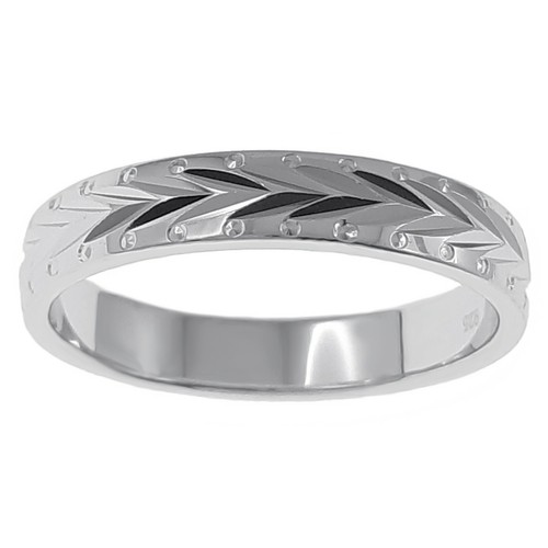 Alliance Homme En Argent 925 Rhodié - Taille 54, Neuve Avec étiquettes, Design Sobre Et Classique