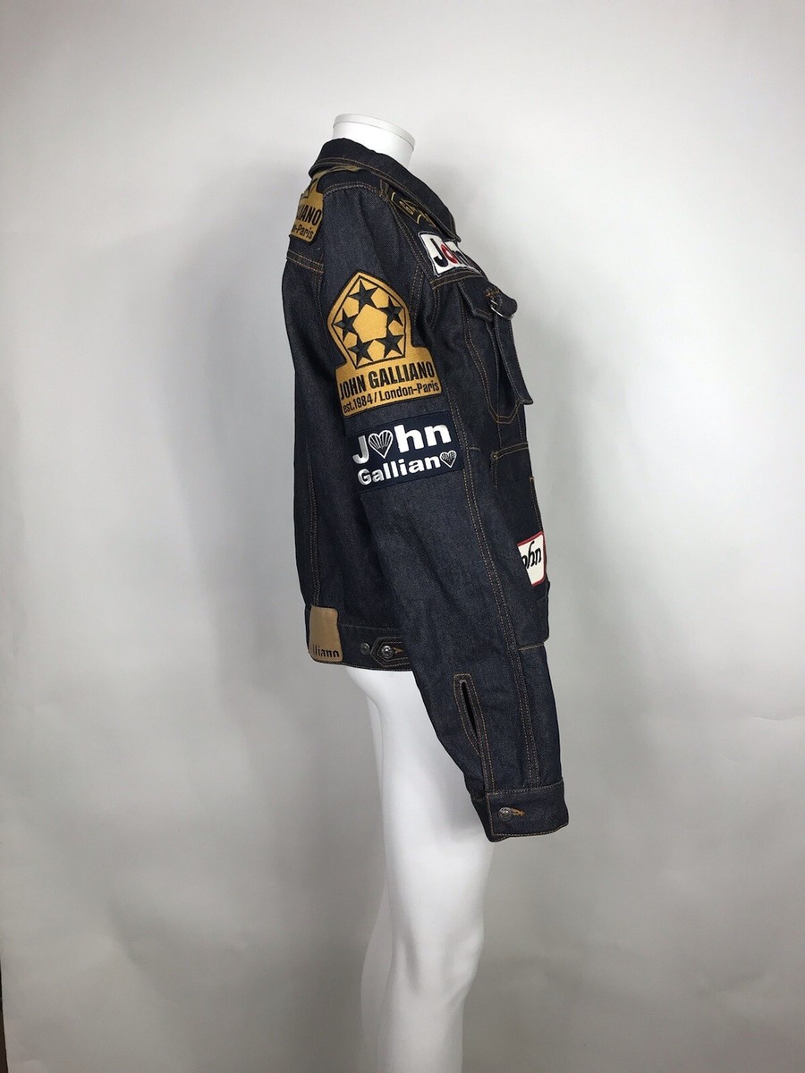 galliano デニムジャケット Vtg John Galliano Blue Denim Logo Patch Jacket S 46 | eBay