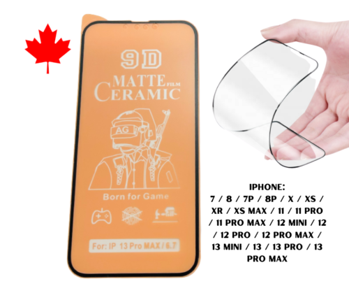 iPhone 7 8 X XR 11 12 13 Full Coverage Ceramic Film Full Glue Screen Protector - Picture 1 of 4