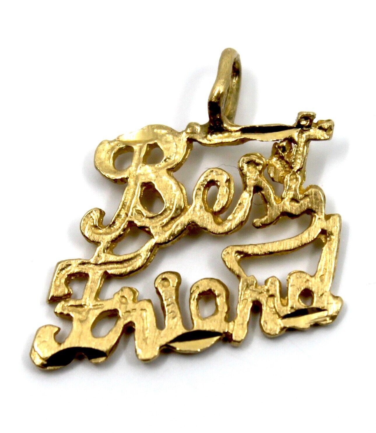 14k Solid Yellow Gold Best Friend Pendant / Charm - image 2