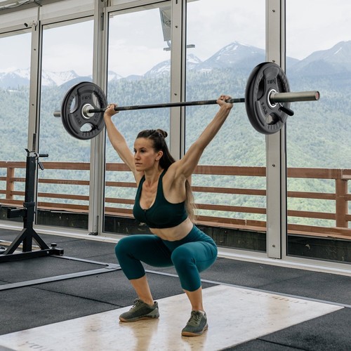2 Zoll gummibeschichtete olympische Griffplatte für Krafttraining, Gewichtheben und - Bild 8 von 9