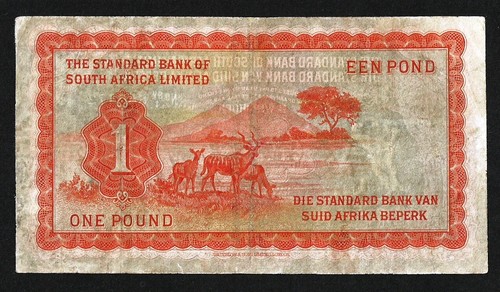 South West Africa 1 Pound 1953 P-8c.1 F-VF Rare - Picture 2 of 5
