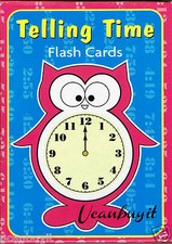 36pc TELLING TIME Preschool English Flash Cards w/Instruction Cards Grades PreK 