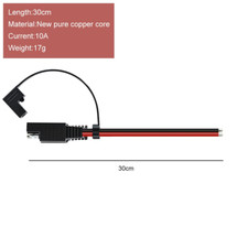 Presa SAE Da Pannello 12AWG 25A - Con Fusibile, Per Pannelli Solari, Moto, Auto, Lunghezza 0.6m
