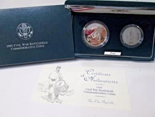 1995 Civil War Battlefield 2 Coin Proof Commemorative Set