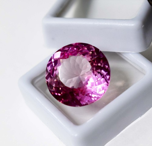 Beautiful 20.50 CT Unheated Blush Pink Sapphire Round Cut Loose Gemstone - Picture 5 of 9