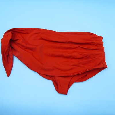B Fyne Medium Burnt Orange Tavar Bottom Ruffle Tie Bikini Bottom Swimwear Beach