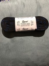  5 Five Pairs Hockey, Figure Skate Laces Black w Blue Accent 108" Long