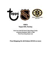 1980's Topps NHL Hockey Pick Your Hall Of Fame & Star Player Cards