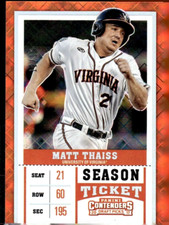 MATT THAISS 2017 CONTENDERS **DIAMOND** RC ROOKIE TICKET /15 !!🔥VIRGINIA ANGELS
