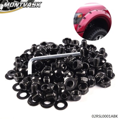 Fit For Universal Model Fender Flares Powder Coated Hardware Screw/Bolt Kit Set
