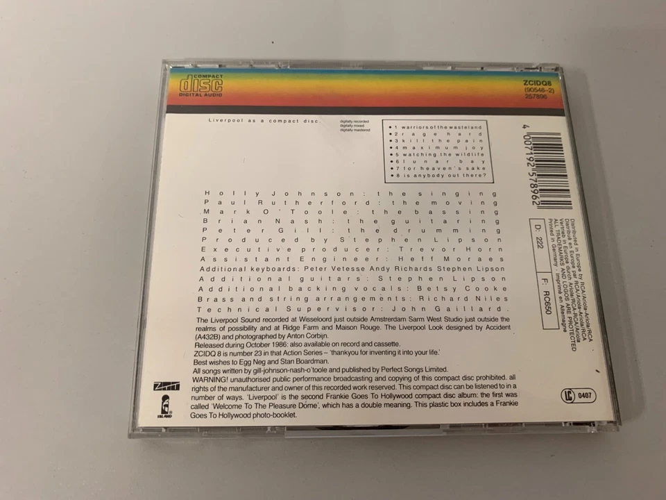 Frankie Goes To Hollywood – Liverpool - CD © 1986 - Watching The Wildlife,Rage H - Bild 3 von 3