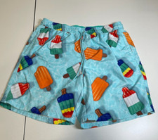 No Boundaries Mens Elastic Waist Drawstring Popsicle Blue Swim Trunks L