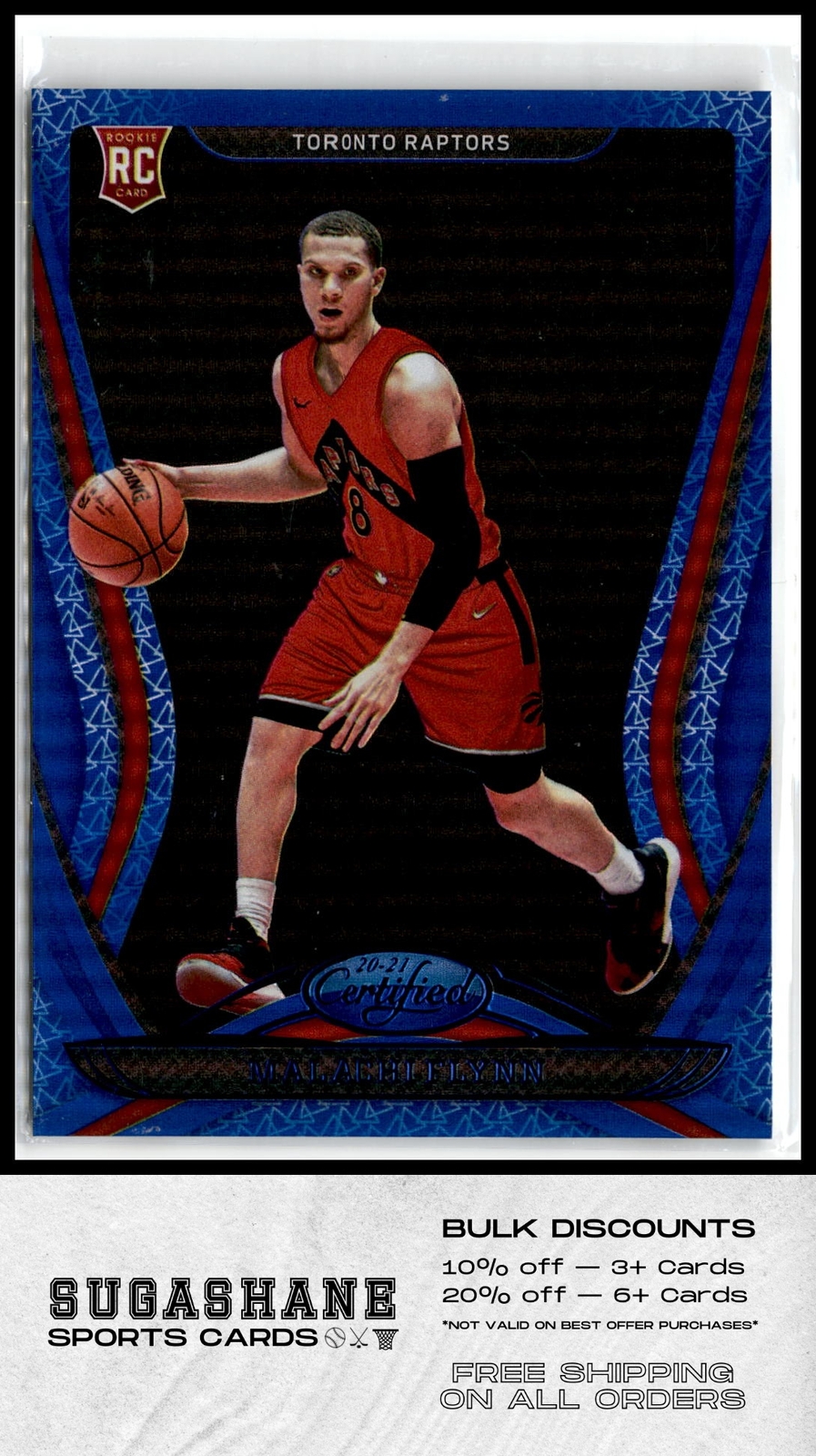 2020 Certified 172 Malachi Flynn Blue RC  Toronto Raptors  Basketball Card