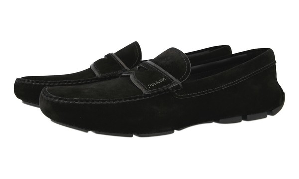 Prada Wildleder Driving Loafer Schuhe - 2DD155 - Schwarz - Neu - 10,5 44,5-image