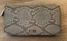 Thirty-One Jewell Wallet Faux Snake Skin 8  Wide 4.5  Tall Some Cracks On Edges