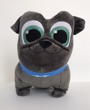 Disney Junior Puppy Dog Pals Bingo Plush Pug Gray Stuffed Animal Blue Collar 10  
