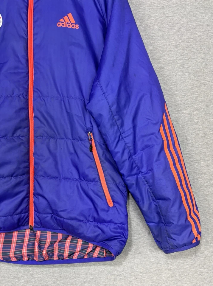 Chaqueta acolchada ligera reversible Adidas US National Biatlón talla mediana azul neón Foto 3 de 4