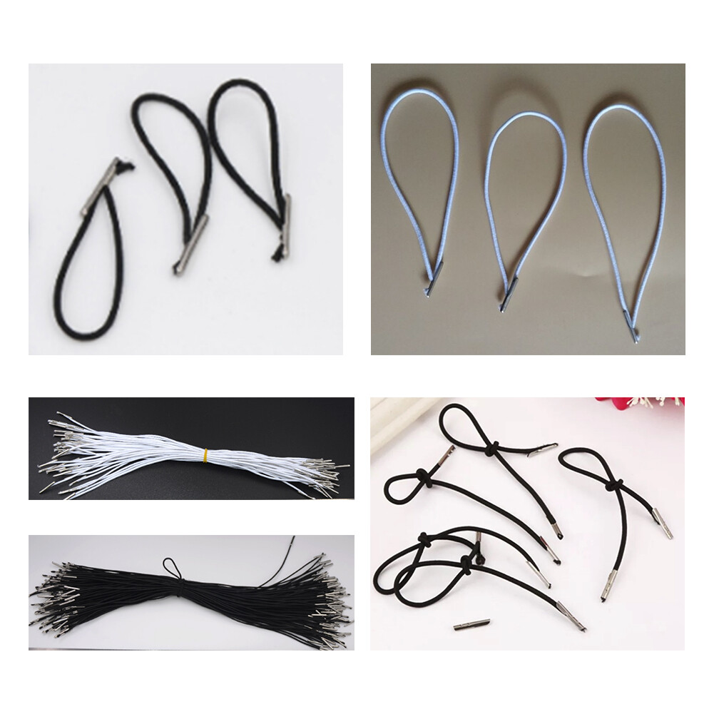 mas.｜ELASTIC ROLLCAP CORDS 2 tone 40m/roll White Round Elastic Cord 2mm 100pc Iron Half Cover