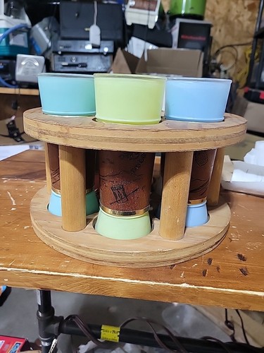 1960s Vintage SIESTA WARE Set of 6 TIKI BAR Frosted Highball Glasses & Wood Rack - Picture 9 of 10