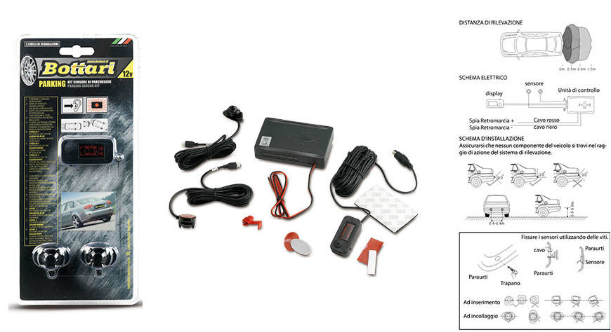 Kit Sensore Parcheggio Universale per Auto. Per tutte le Vetture Made in Italy