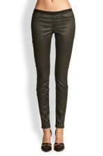 HELMUT LANG Black Coated Slim Skinny Pull On Jeans Jeggings Sz 27 Never Worn EUC