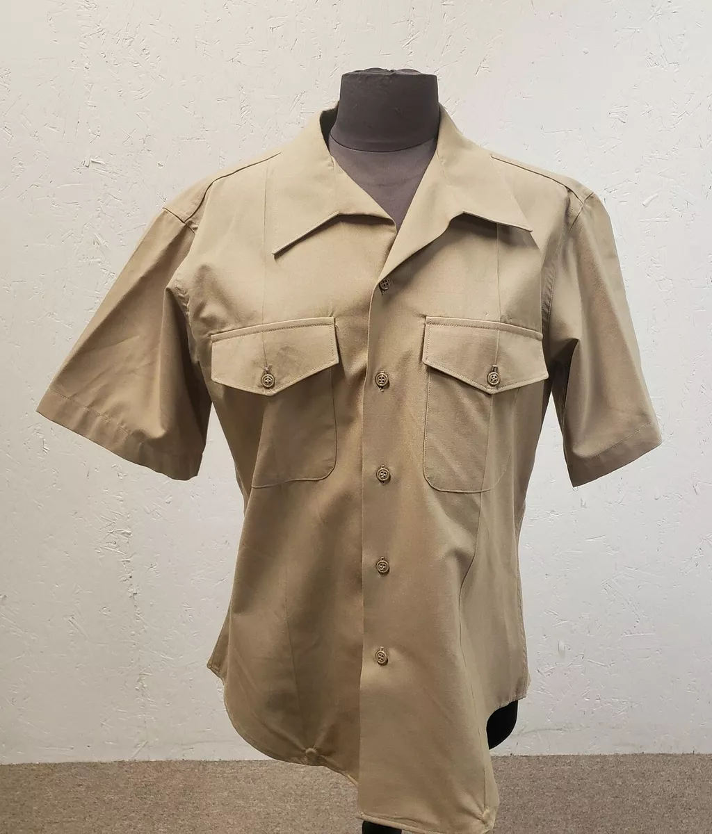 US Military Men's Khaki Shirt, Size 16 - NSN: 8405-01-515-8976