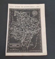Original antique (1834) county map - Huntingdonshire -  Guide to Knowledge
