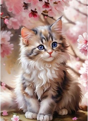 Erwachsenen Diamond Painting Set: Katze auf 30x40 cm Leinwand