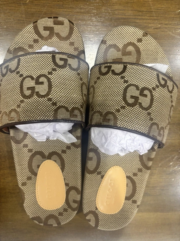 Gucci Slides Marrón GG Slides Sandalias Planas Talla 9 Hombre US/40EU Foto 4 de 4