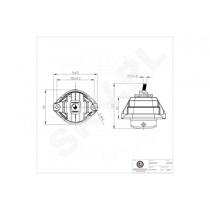 Support moteur droit BMW Série 5 E60 E61 22116761092 de rechange