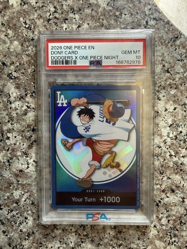 2026 DODGERS x ONE PIECE NIGHT MONKEY D LUFFY DON!! CARD PROMO PSA 10 GEM MINT